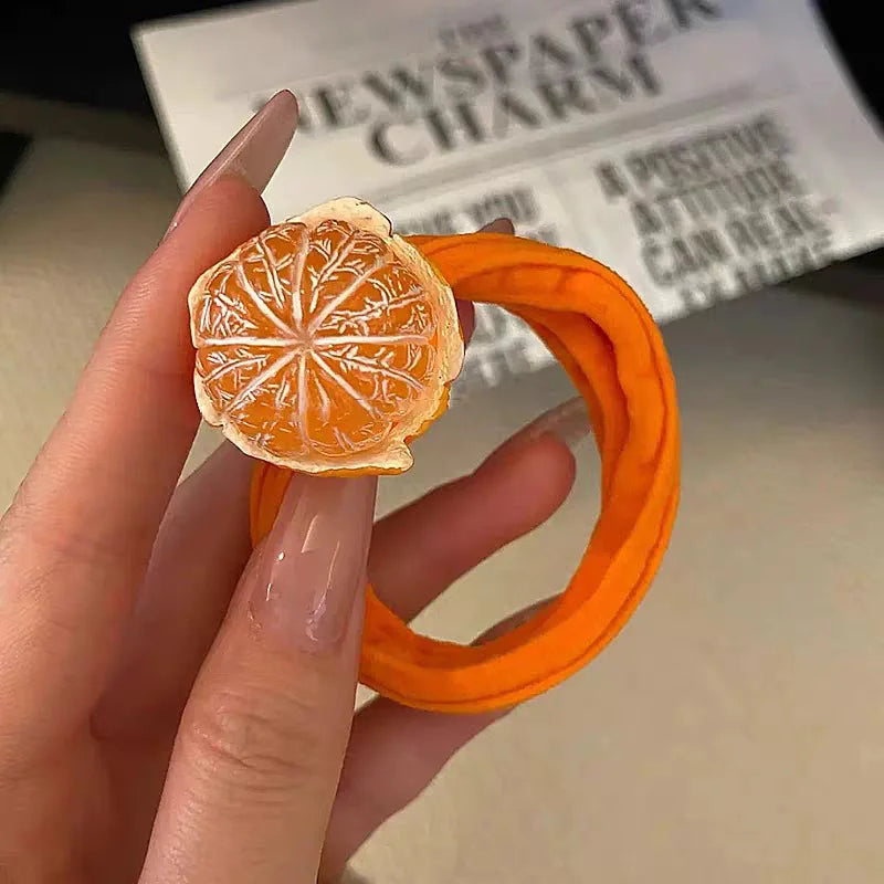 Hair Tie Fruit Hair Rope Ponytail Holder Cute Hair Ring Rubber Band Korean Style Hair Accessories Colorful Hair Scrunchies Kids