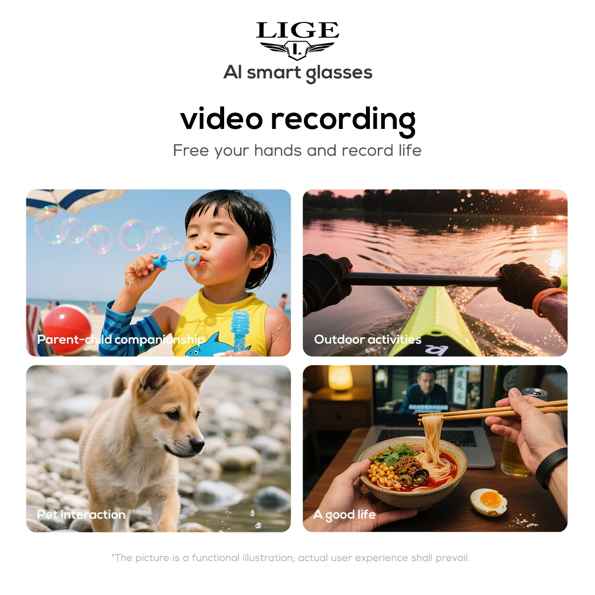 Smart Glasses 100W Camera Anti-shake Video Recording Music Control Photo Recognition Bluetooth Call Sports Sunglasses Waterproof