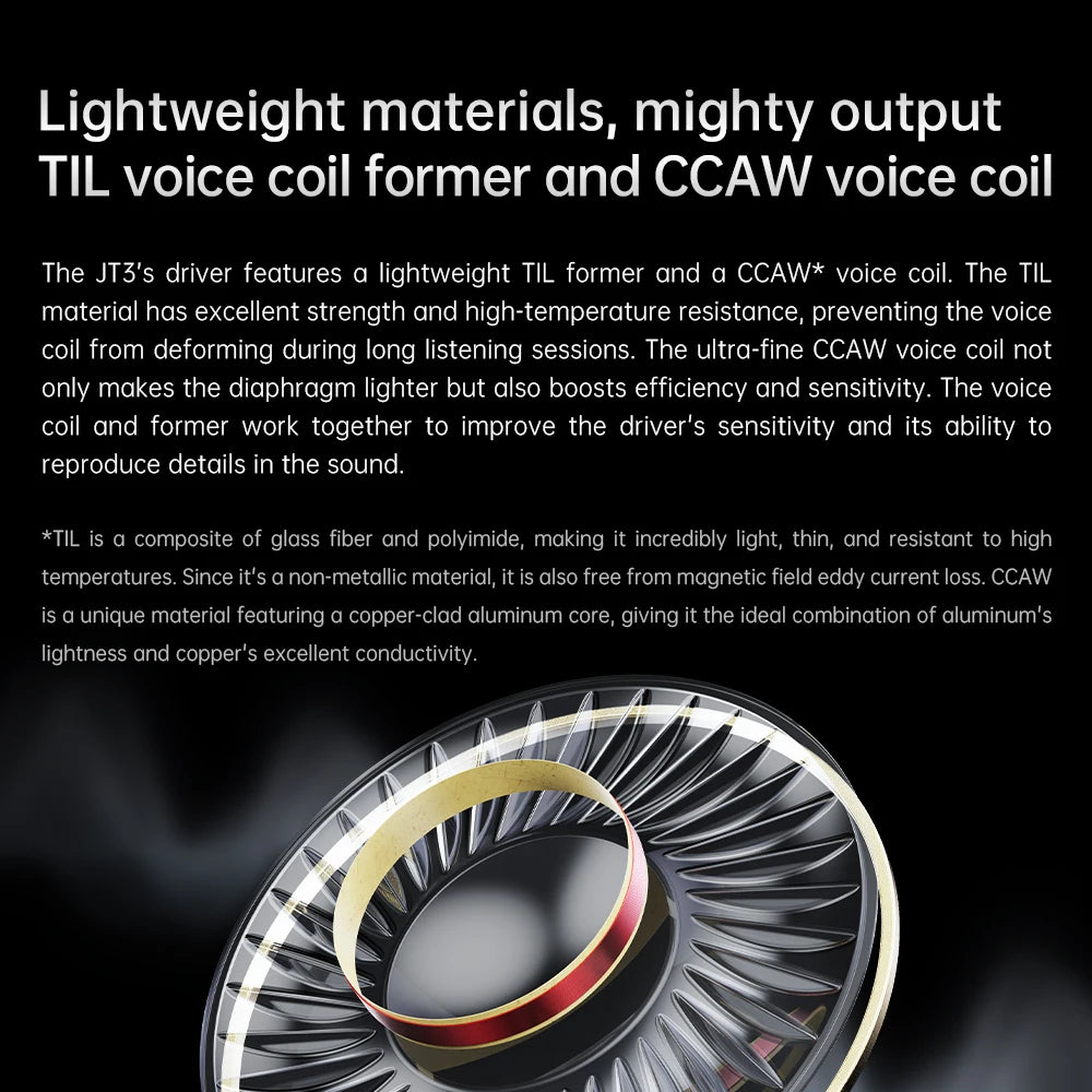 FiiO JT3 Over-Ear Open-Back Headphones, 50mm Dynamic Driver, PEK+PU Composite Diaphragm, Detachable 3.5mm Cable with Mic