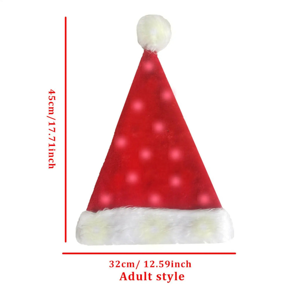 Christmas Hat Merry Christmas LED Light Hat New Year Ligthed Hat Red Santa Claus Hat for Kids Adult Xmas Gift Christmas decor