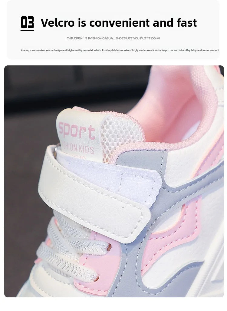 Children's Shoes for Girls and Boys Fashion Sneakers Kids' Soft-Soled Casual Shoes Student Sports Shoes Outdoor Walking Shoes