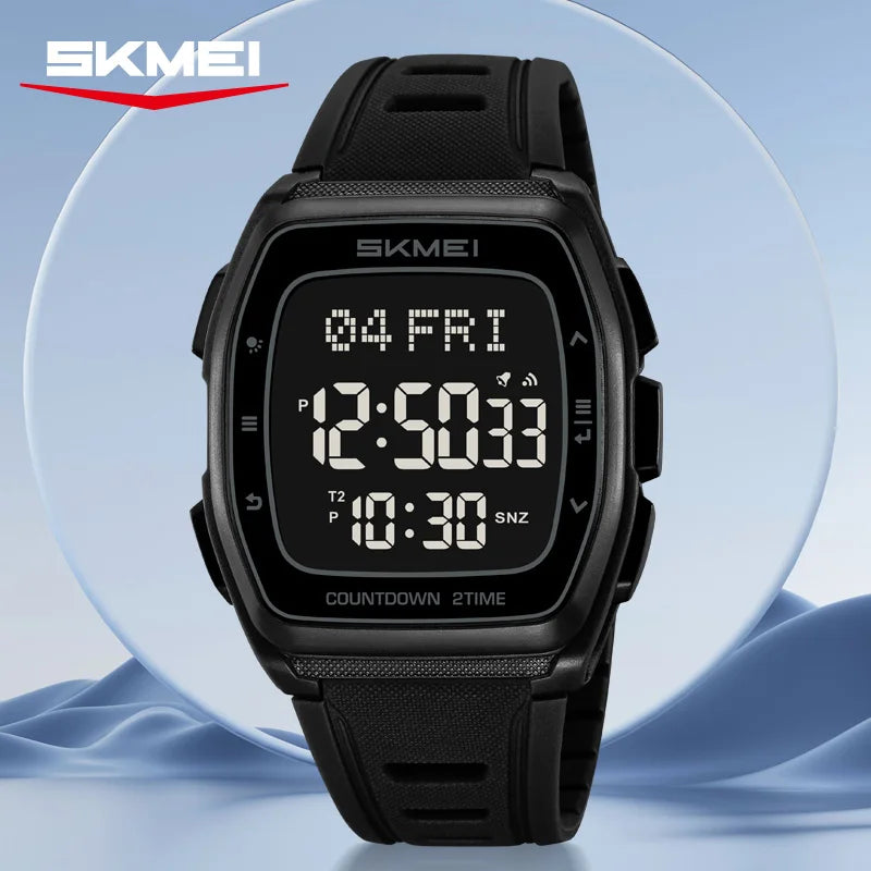 SKMEI 2441 LED Display Electronic Mens Wristwatches Waterproof Countdown Sport Watch for Men Military Digital Clock Reloj Hombre