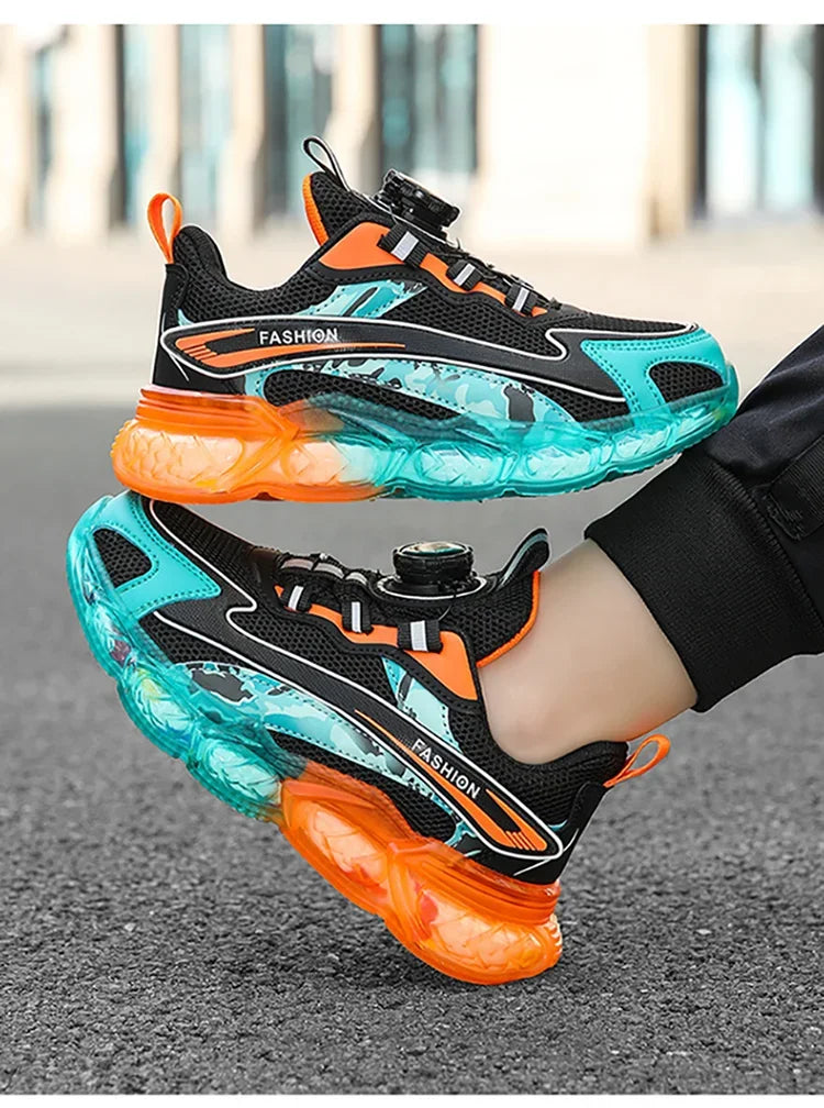 New Summer Children Sneakers Breathable 5-16Years Boys' Running Shoes New Swivel Buckle Kids Sport Shoes Outdoor Casual Trainers