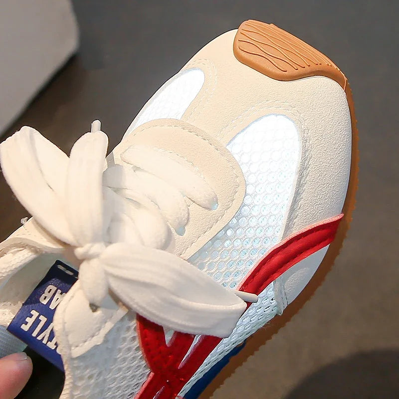 Children's Sneakers Four Seasons 3-18 Years Old Mesh Breathable Boys Girls Tennis Shoes Blue Hundred Non-slip Kids Single Shoes