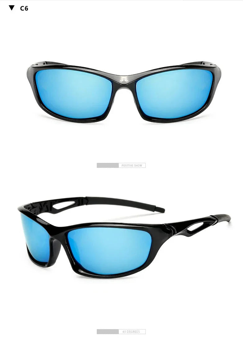 Polarized Sunglasses Designer Square Sports Sun Glasses for Men Driving Fishing Cycling Climbing Skiing Black Frame Goggle UV400