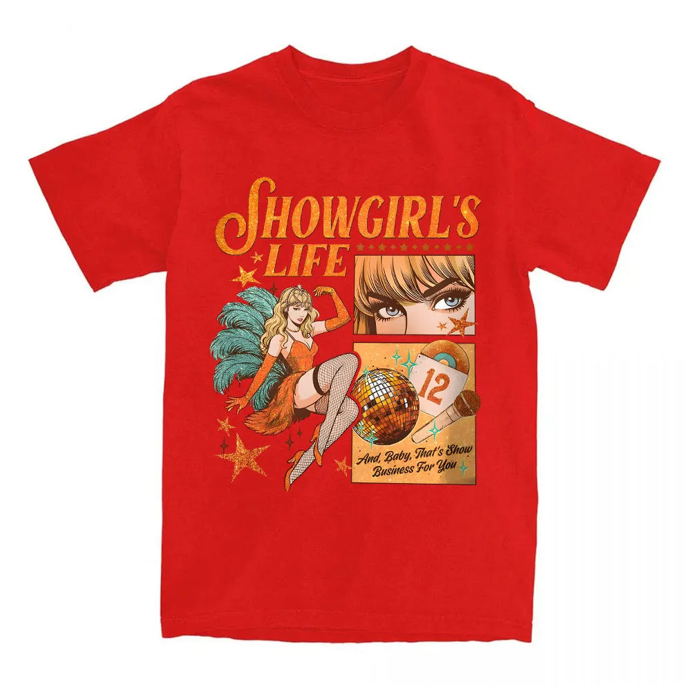Women Tees The Life of A Showgirl Graphic T-shirt Cotton Casual Short Sleeve Tshirts for Female Unisex Streetwear Print T Shirt