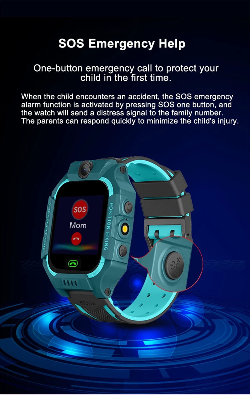 Smart Watch Kids 4g Sim Card SOS Tracker Call Phone Camera Voice Chat Photo Children Smartwatch Camera Boys Girls Birthday Gifts