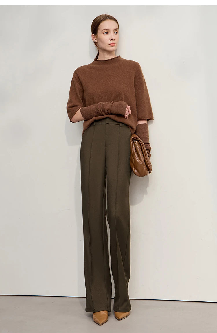 Amii Minimalist Women Pants 2025 Winter New Commuting Versatile Woman Clothes Casual Solid Color Straight Trousers 12544139