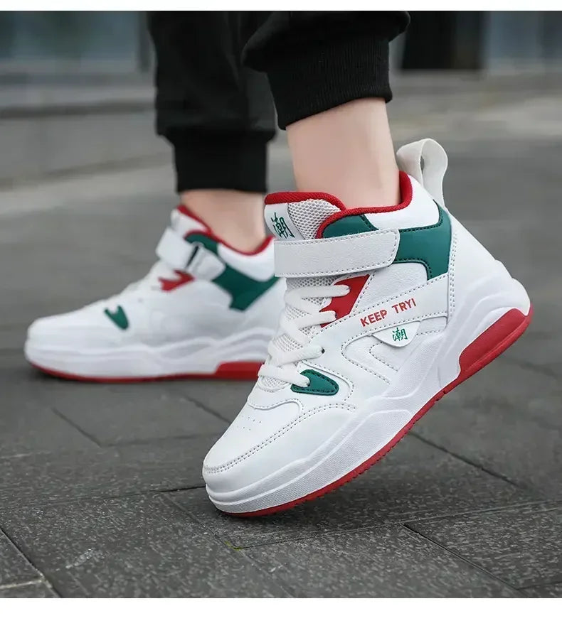 Children Basketball Kids Shoes New Children Sneakers Child Shoes High-Quality Durable Light Breathable Soled Anti-Slip Trainer