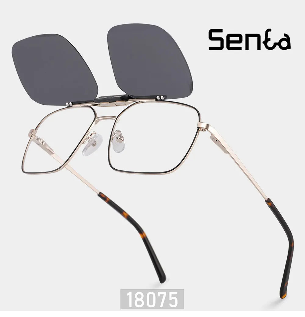 Polarized Sunglasses For Men Magnetic Clip On Sunglasses Retro Luxury Sun Glasses Men's Sunglass Eyeglasses Frames Myopia 2022