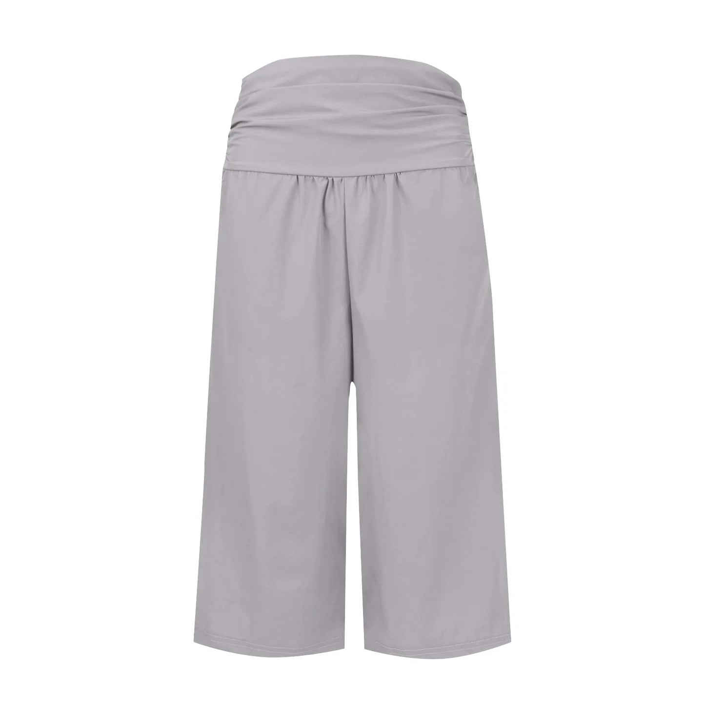 women pants summer loose cropped pants High Waist Solid Color Casual Trousers Pants With Pockets cozy breathable pantalon femme