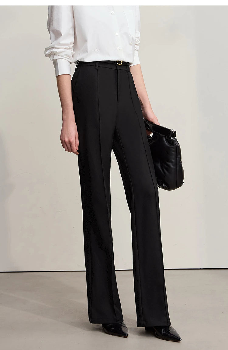 Amii Minimalist Women Pants 2025 Winter New Commuting Versatile Woman Clothes Casual Solid Color Straight Trousers 12544139