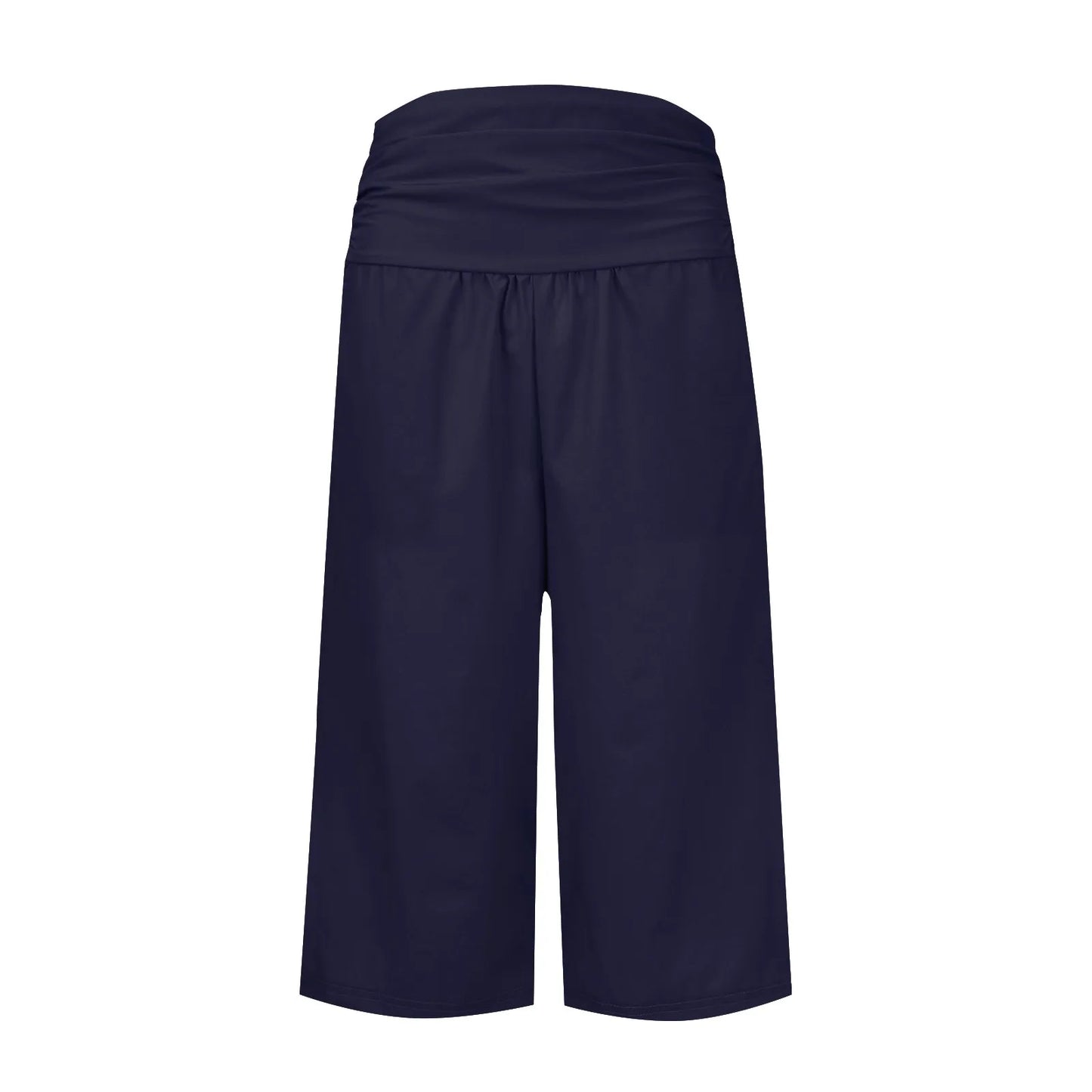 women pants summer loose cropped pants High Waist Solid Color Casual Trousers Pants With Pockets cozy breathable pantalon femme