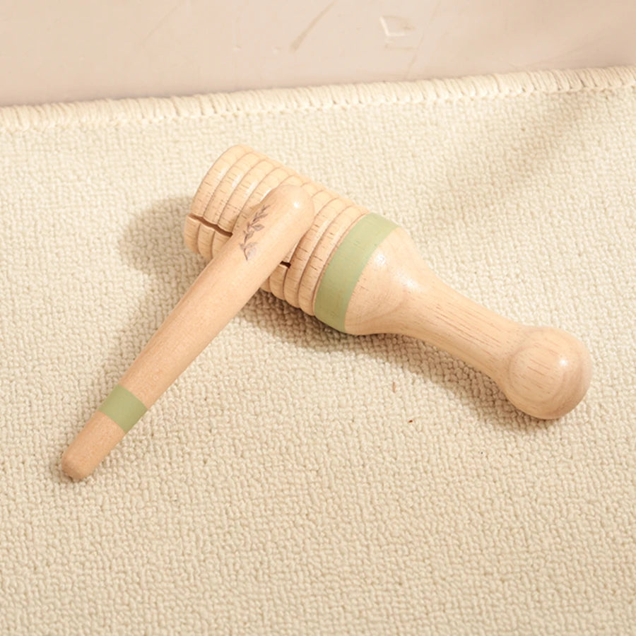 Kids Wooden Montessori Toys Musical Instruments Rattle Toys Wooden Squirrel Percussion Instruments Preschool Educational Toys