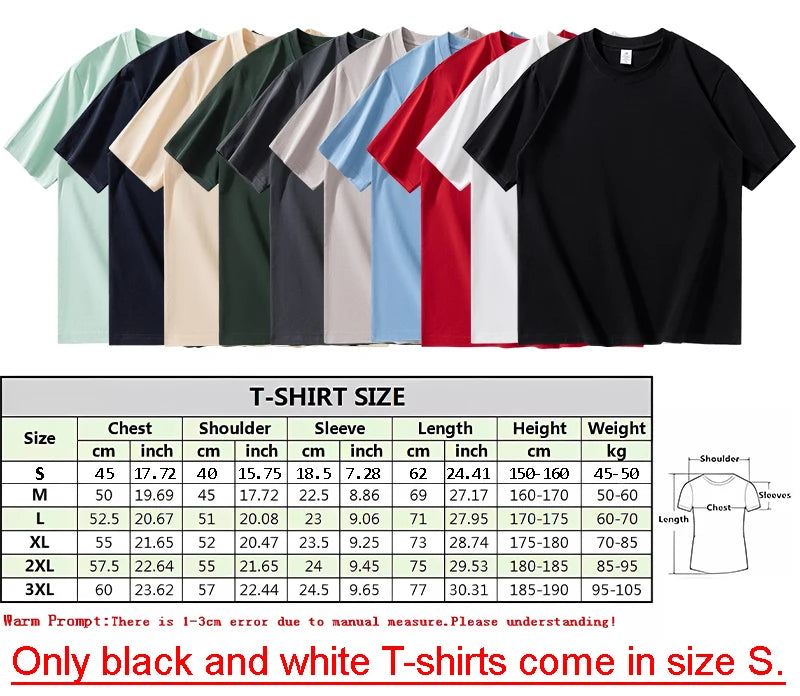 Customized Cotton Printed T-shirts Men Fashion Short Sleeve Tshirt Women Personality Casual Streetwear Tee Tops Camiseta