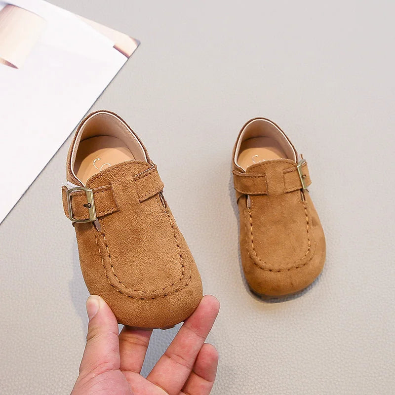 Children's Flat Shoes 2-18 Years Old Khaki Simple Boys Girls Casual Shoes Four Seasons Models Yellow Non-slip Kids Loafers 23-33