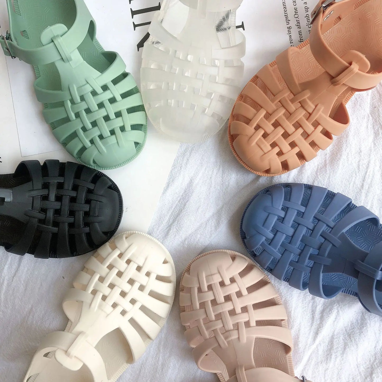 Kids Shoes Summer Sandals Baby Girls Toddler Soft Non-slip Princess Shoes Kids Candy Jelly Beach Shoes Boys Casual Roman Sandals