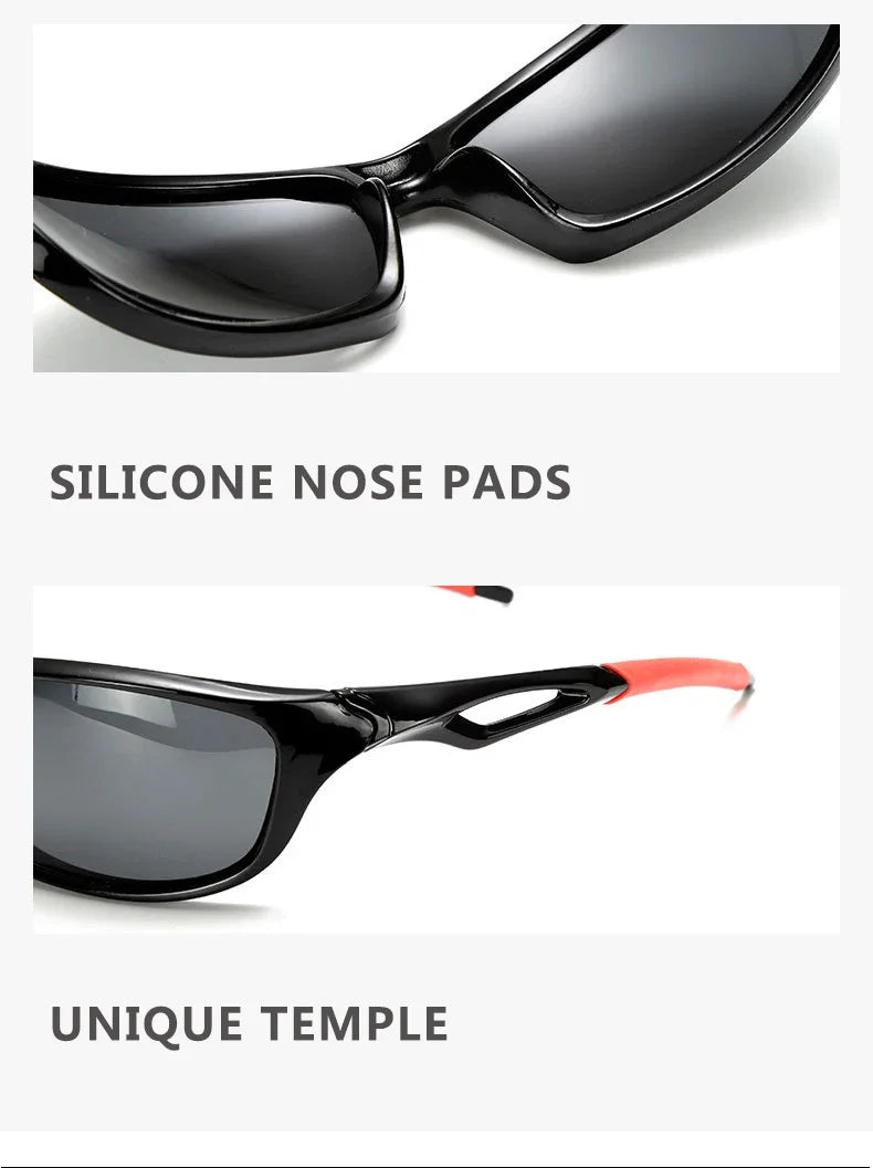 Polarized Sunglasses Designer Square Sports Sun Glasses for Men Driving Fishing Cycling Climbing Skiing Black Frame Goggle UV400