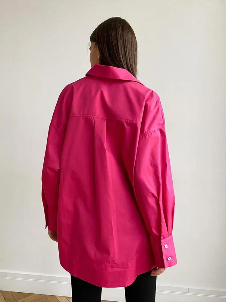 100% Cotton Shirts for Women 2025 Casual Loose Fashion Long Sleeve White Shirt Single Breasted Design Elegant Blouse for Women