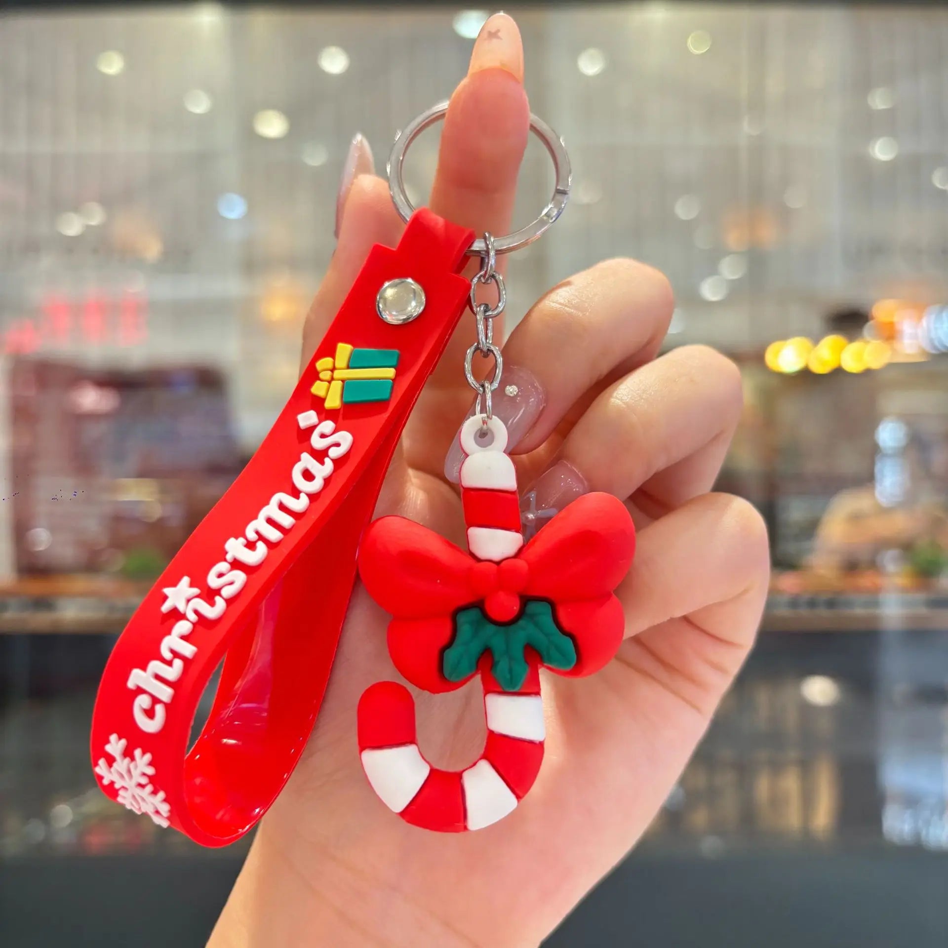 Christmas Gift 2025 Cute Santa Keychain Cartoon Pendant for Bag Car Keys Decor Stocking Stuffer for Kids Children Daughter Son