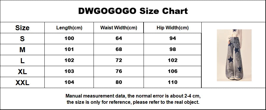 Women's Jeans American Vintage Star Embroidery Casual Denim Trousers Y2K Design Sense Denim High Street Loose Straight Leg Pants
