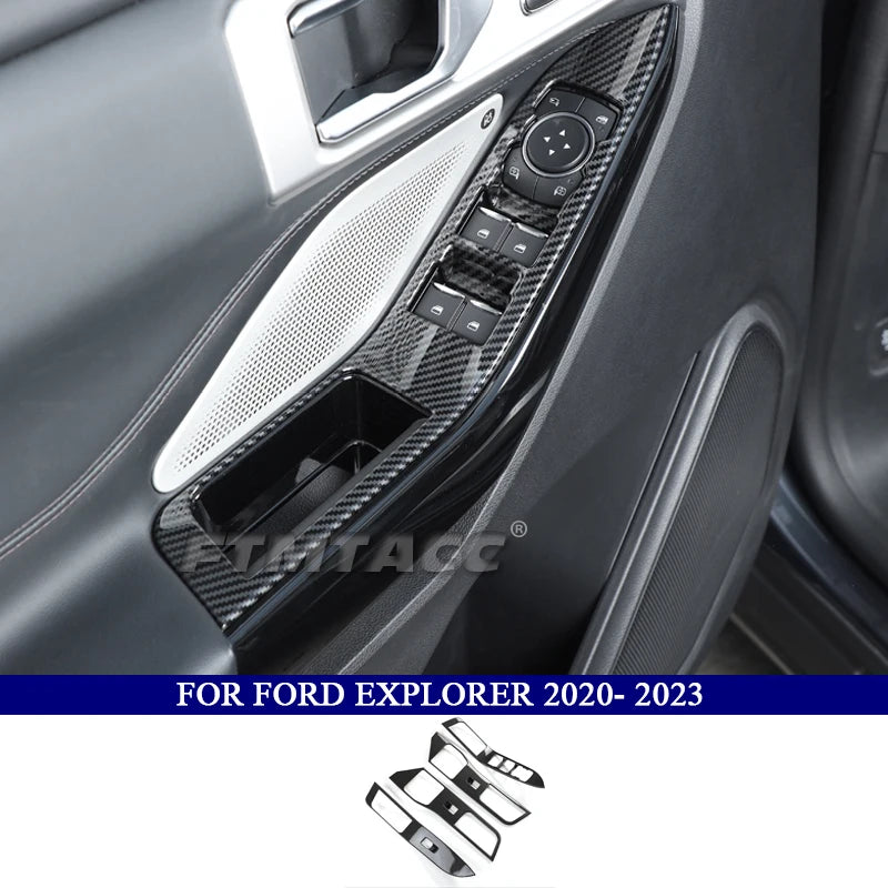Car Accessories for Ford Explorer 2020 2021 2022 2023 ABS Carbon Fiber Interior Kit  Dashboard Console Decoration Cover Trim