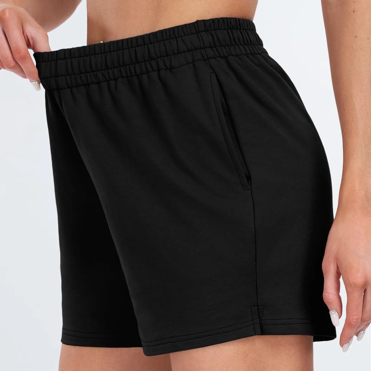 Women's Shorts Casual Summer Comfy Elastic High Waist Running Shorts With Pockets pantalones de mujer 바지 2024 한국인 후기 많은 옷