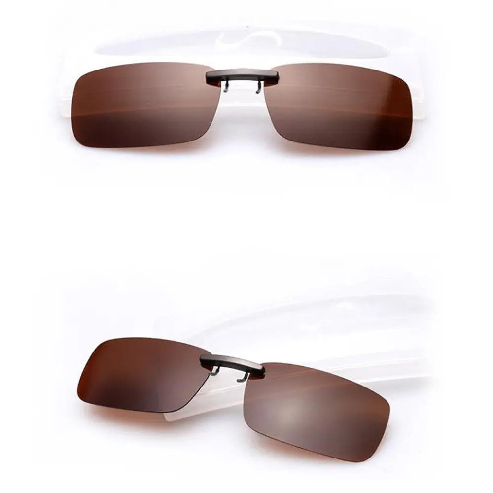 Polarized Clip On Sunglasses Men Women Small Clip Driving Sun Glasses Day Night Vision Lens For Myopia Glasses Eyeglasses UV400
