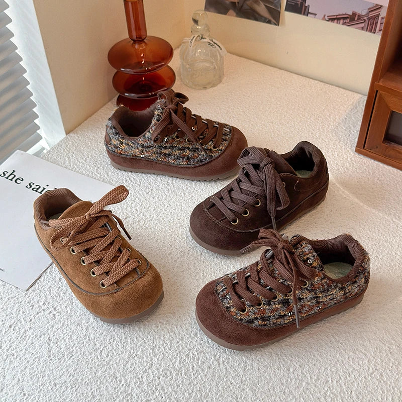 Kids Casual Sneakers for Girls 2025 New Autumn Toddler Walking Shoes Soft Sole Versatile Chic Kid School Outdoor Trainers Age4-6