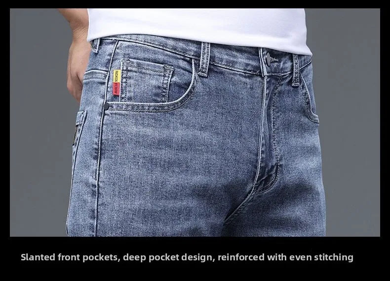 Fleece Thermal Autumn Winter Denim Jeans for Men Pants Warm Thicken Straight Stretch Clothing Fashion Street Causal Denim Pants