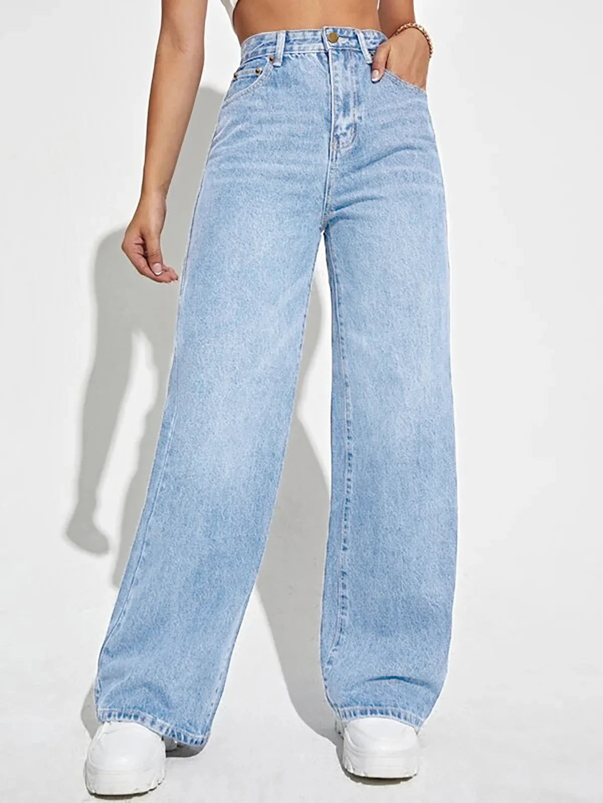 Women Jeans 2025 New Women Wear European And American Loose Denim Wide Leg Pants Slim High Waist All-Match Jeans For Women H300