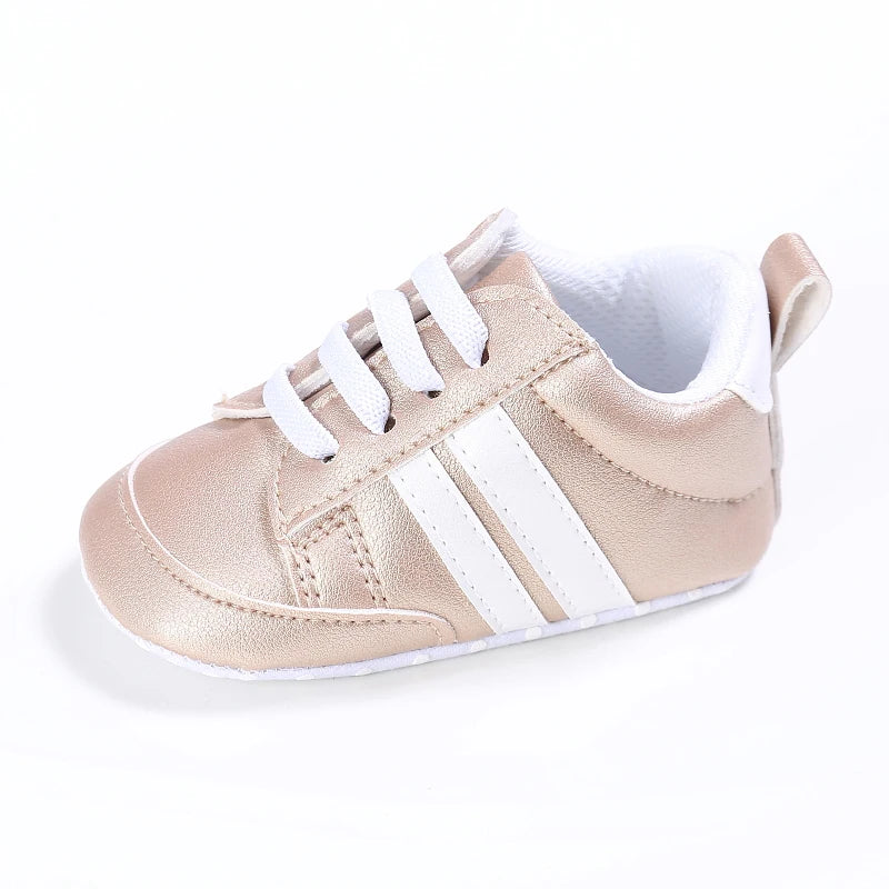 Toddler Baby Girl Shoes 0 to 3 6 9 12 18 24 Months Casual Cute Gold White Baby Boy Shoes First Walkers Soft Crib Shoes Infantil
