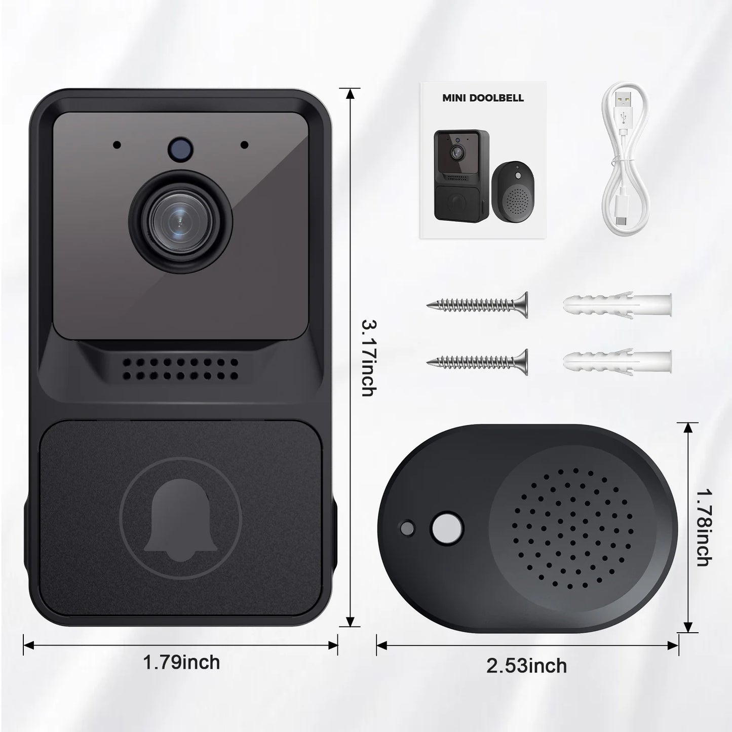 Smart WIFI Doorbell Smart Home Wireless Phone Door Bell Camera Security Video Voice Intercom Infrared Smart Video Doorbell Z20