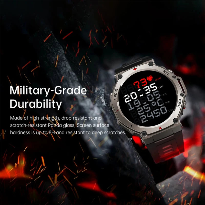 T-Rex 3 Military Grade 500mAh Battery Smart Watch 10ATM Waterproof GPS Compass Altimeter Call AMOLED Men Swim Sports Smartwatch