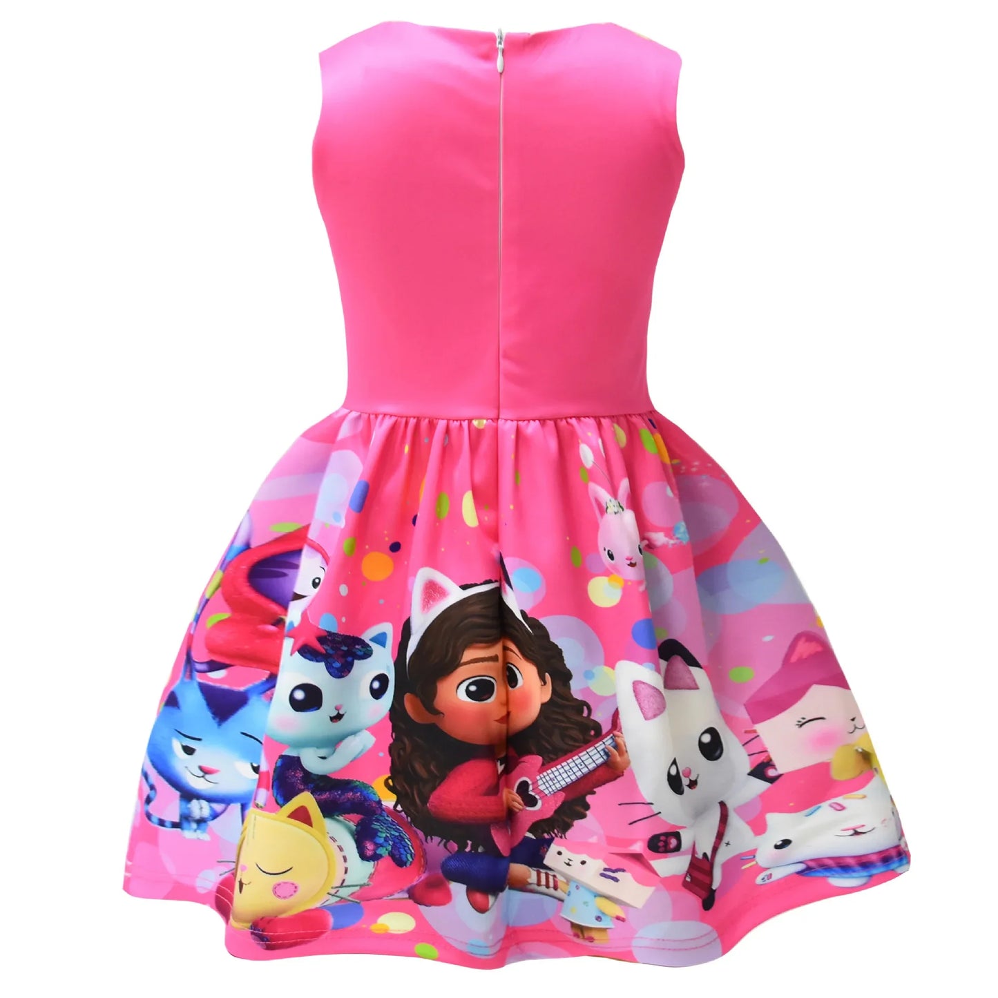 Gabby's Dollhouse Kids Clothes Summer Baby Girls Cute Princess Dress Cartoon Gabby Cats Toddler Girls Birthday Party Dresses