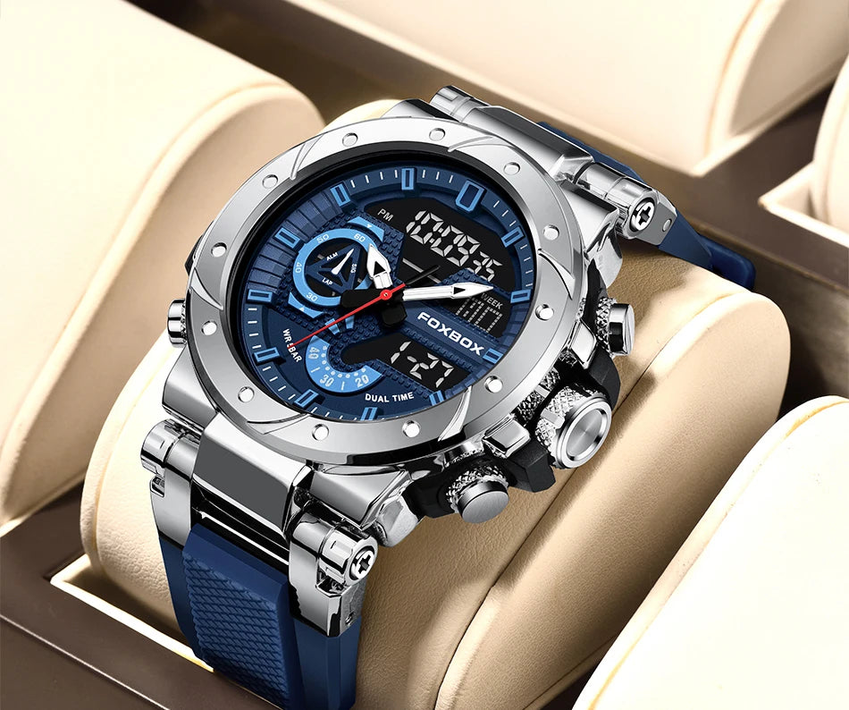 LIGE Top Brand Men Digital Watch Military Watches Fashion Sports Waterproof Dual Display Quartz Wristwatches Relogio Masculino