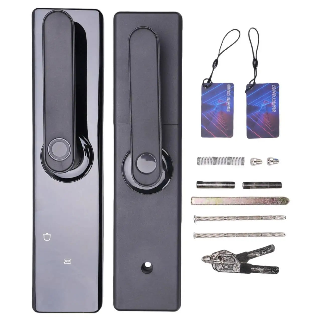 Smart Electronic Door Lock Fingerprint Biometrics Application Control Smart Card Key Access and USB Emergency Charging Smartlock