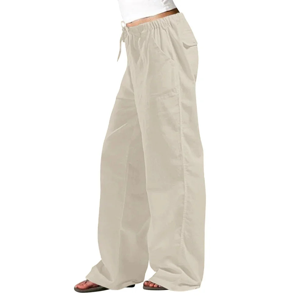 Summer Women Cotton Linen Pants Hight Waist Loose Oversized Trousers Female Long Casual Solid Color Pants Streetwear Women