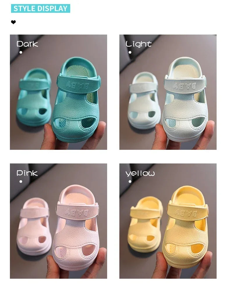 New Children Summer Hole Shoes Baby Nice Anti-slip Soft Floor Boys Girls Beach Sandals Slippers 1-6 Years Kids