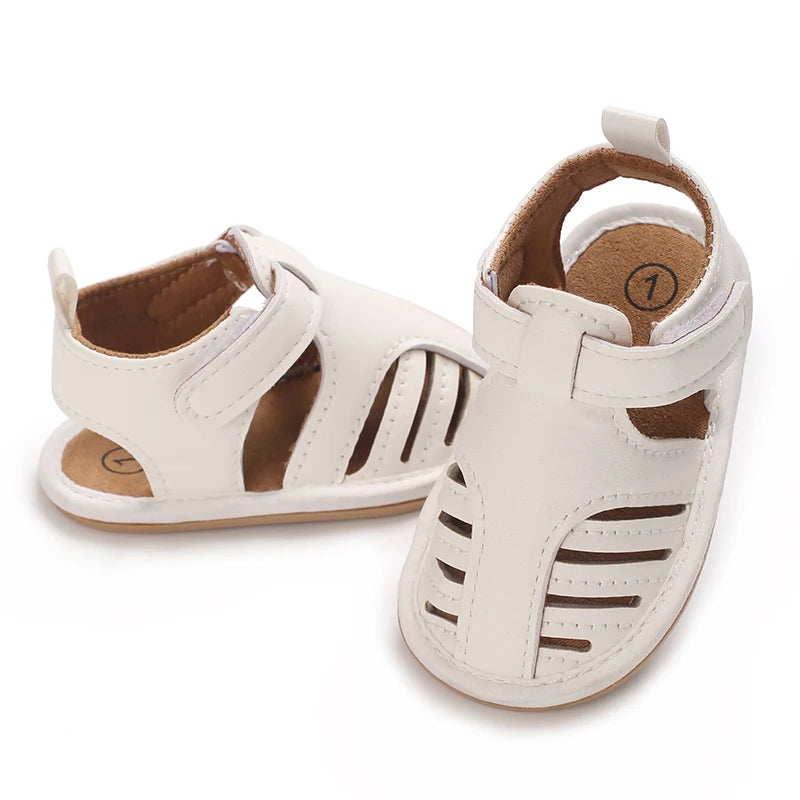 0-18M Newborn Baby Shoes Boys and Girls Summer PU Soft Rubber Sole Anti slip Baby First Step Walking Shoes Baby Sandals