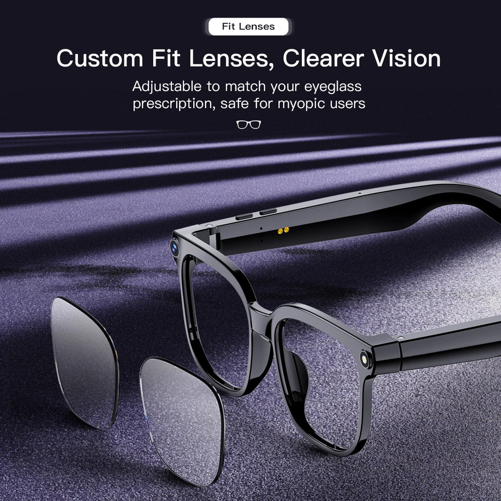 2025 800W Camera Smart Glasses  AI Translation ChatGPT Voice Assistant BT Call Music Earphones Video Recording for iPhone Xiaomi