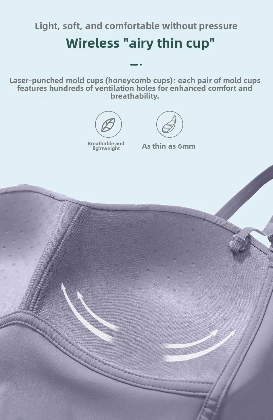 Women's Bra Is Comfortable Without Underwire  with A Concentrated Chest and A Beautiful Back It Is A 1/2 Cup Thin Lingerie