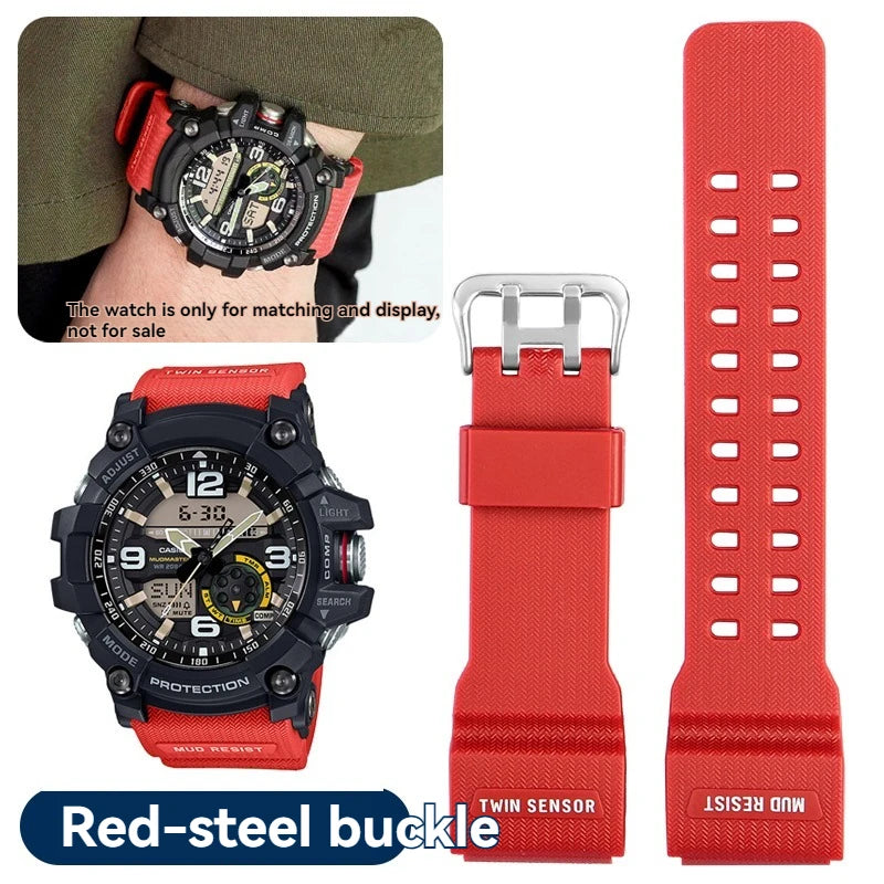 Resin Band for Casio G-SHOCK GG-1000/GWG-100/GSG-100 Mudmaster, Shockproof Watch Strap Replacement Outdoor Sports Accessories
