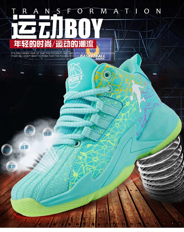 2025 Kids Sneakers Boys Basketball Shoes Children's Casual Shoes Outdoor Training Running Sneakers Child Non-slip Comfortable 8