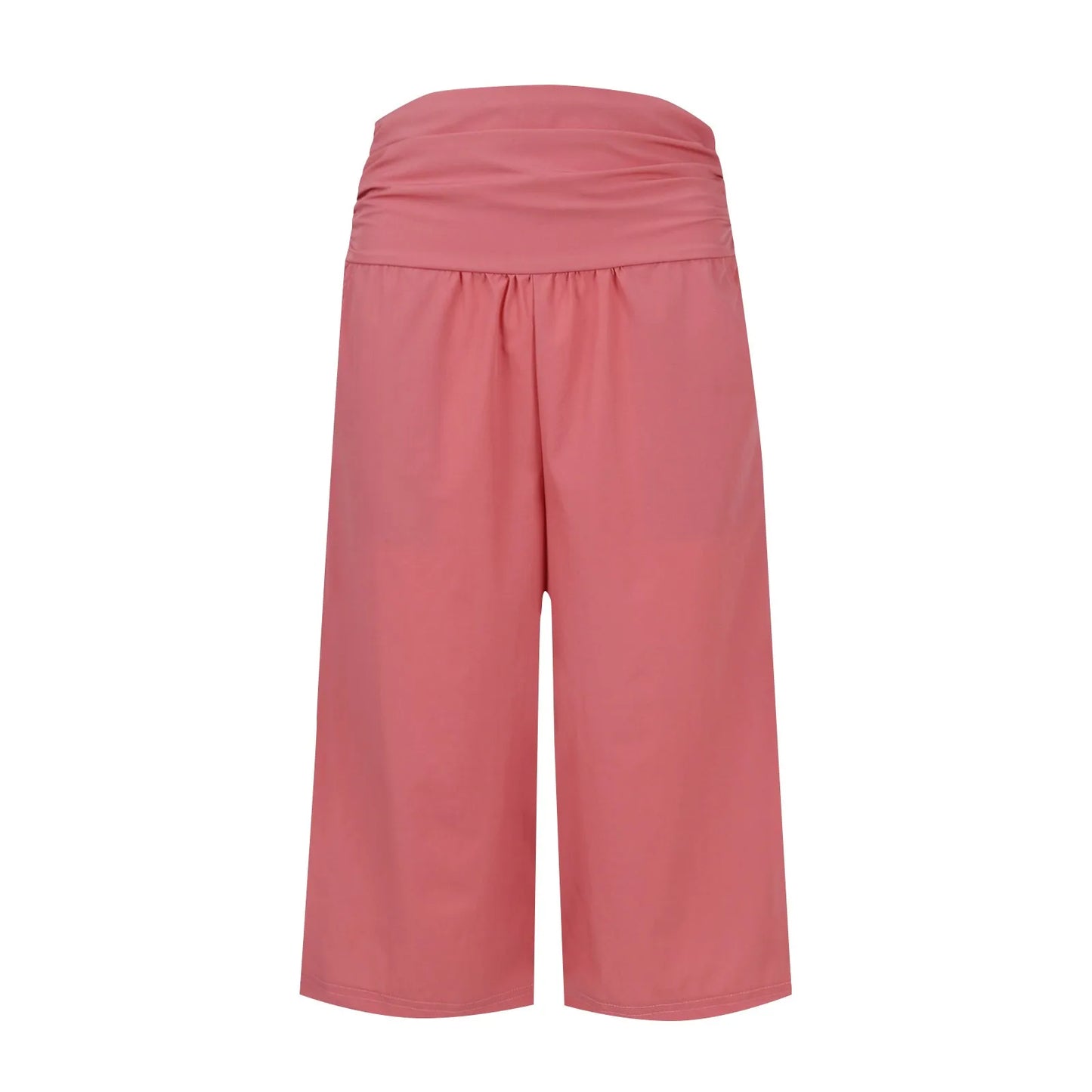 women pants summer loose cropped pants High Waist Solid Color Casual Trousers Pants With Pockets cozy breathable pantalon femme