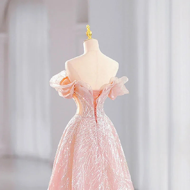 Women Evening Dress Evening Dress Stylish Wedding Dresses Pink Beads Elegant Womens Party Dresses for Formal Occasions Prom