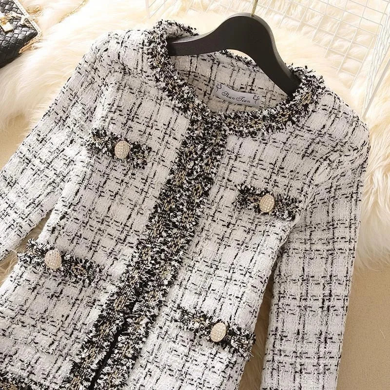 Women's Jackets  Women's Jacket Spring new Trendy Ladies Short Joker Temperament Small Fragrant Tweed Coat Tweed Coat Cardigan