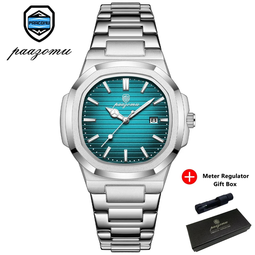 PAAZOMU 2025New Men Stainless Steel Watch Quartz Waterproof Male Clock Business Watch Mens Watches Top Brand Luxury Men Watch