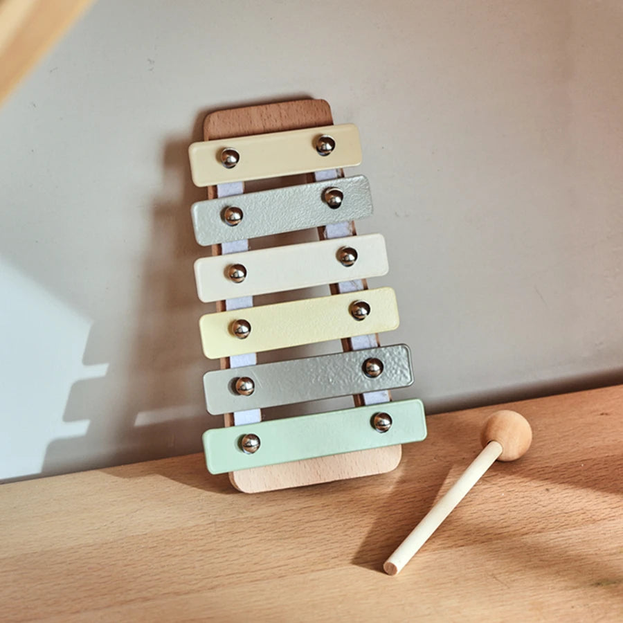 Kids Wooden Montessori Toys Musical Instruments Rattle Toys Wooden Squirrel Percussion Instruments Preschool Educational Toys