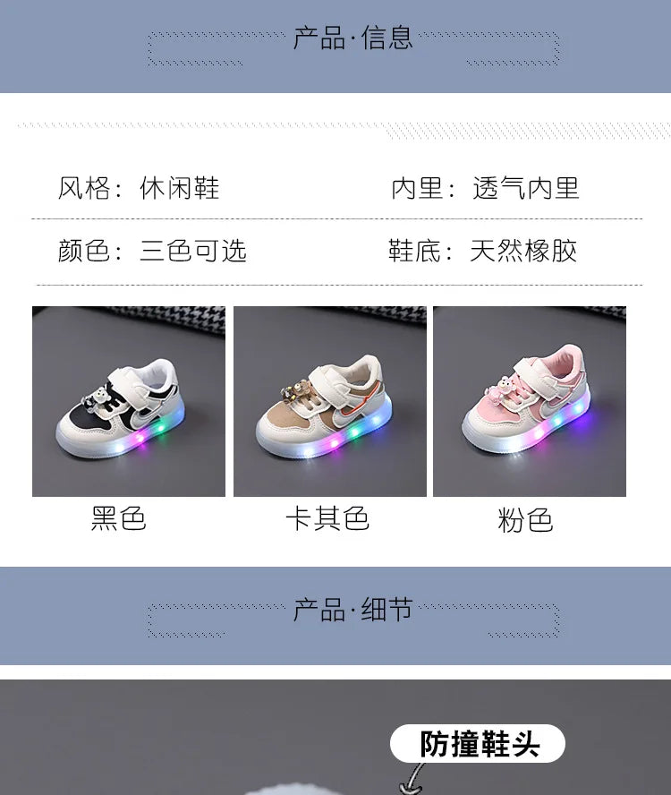 Shoes Children1-6Years Old2Girls Light Board Shoes2025Spring Kids' Leather Casual Shoes Soft Bottom Toddler Shoes